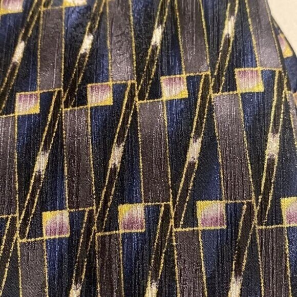 Oscar De La Renta Abstract Geometric Silk Necktie Luxury Designer Menswear Acces - Picture 2 of 5